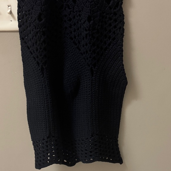 TACH Black Crochet Cutout Mini Dress. PTP17 - Picture 6 of 7